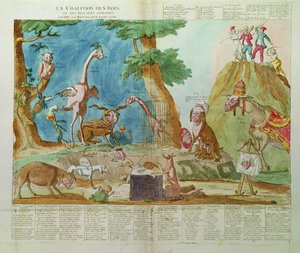 Karikatuur van de coalitie van koningen of de gekroonde bandieten tegen de Franse Republiek